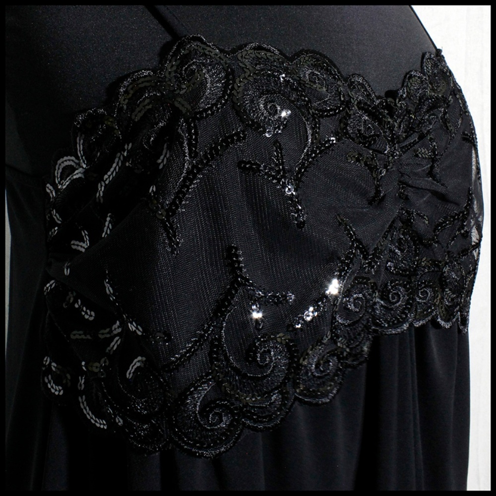 LB Black Camisole-style Top w/ Lace Bandeau Accent - Picture 5 of 6